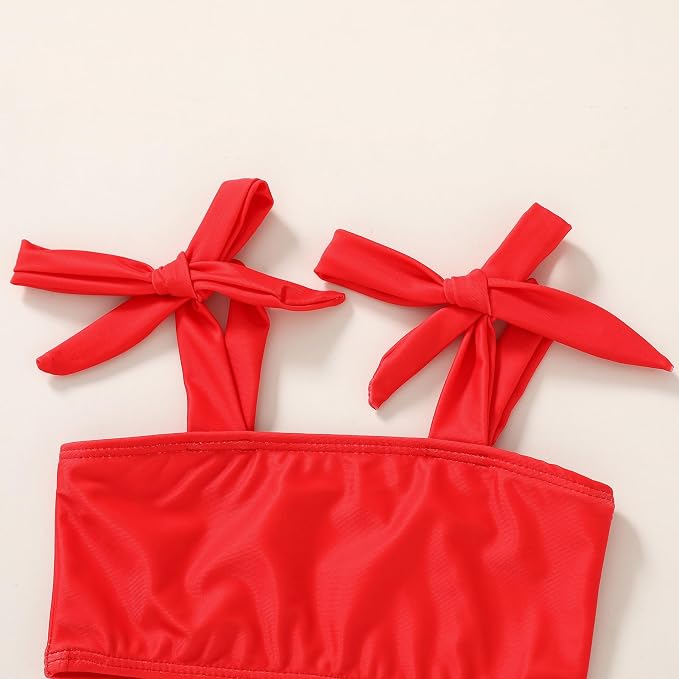 YOUNGER TREE Toddler Girls Two Pieces Swimsuit Color Block Stripe Swimwear - Image 4