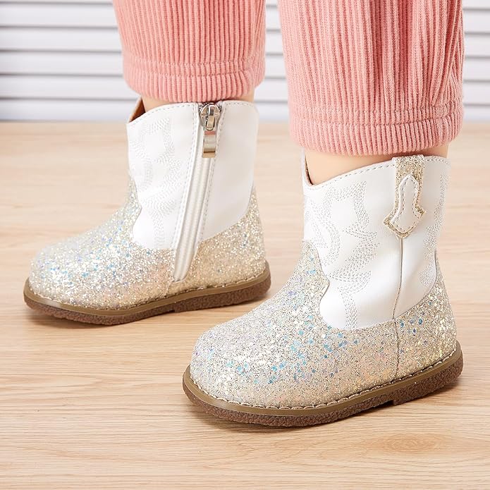 BMCiTYBM Baby Cowboy Cowgirl Boots Infant Western Shoes Boys Girls Round Toe - Image 2