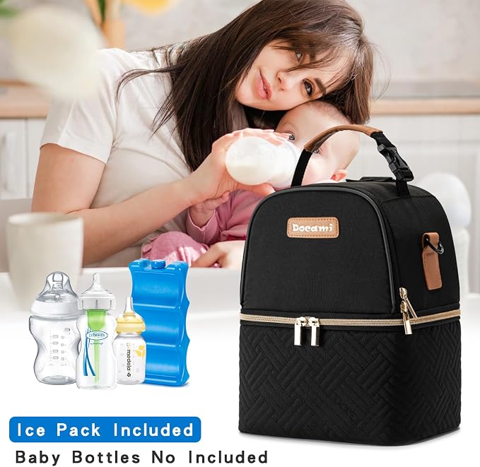 Breastmilk Cooler Bag with Ice Pack & Mat Fit 6 Bottles Up to 9 Ounce, Breast - Image 6