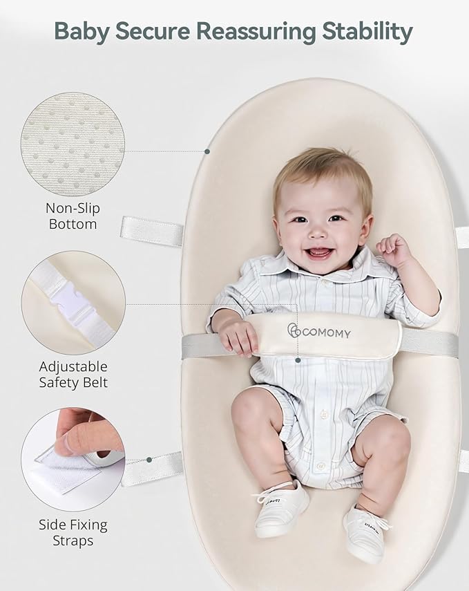 COMOMY Baby Changing Pad with Wipeable & Waterproof PU Cover, Contoured Diaper - Image 4