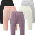 Baby and Toddler Girl's 5 Pack Cotton Ribbed Pull On Pants Leggings 0-4 Years by Fullfamous