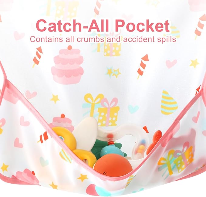 Accmor 5 Pack Long Sleeve Bibs, Baby Smock Waterproof Sleeved Bib Smock - Image 4