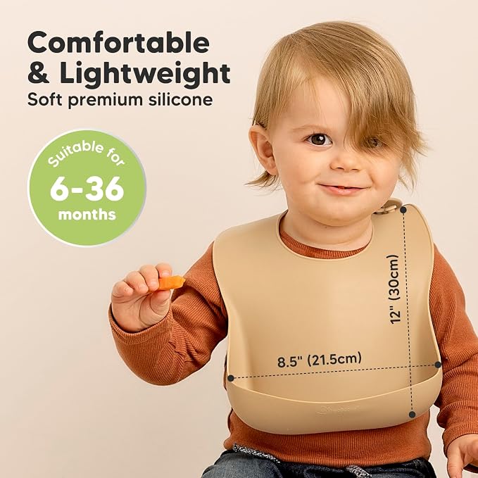 KeaBabies 2-Pack Silicone Baby Bibs - Image 3