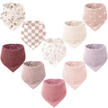 Konssy Muslin Baby Bibs 10 Pack Baby Bandana Drool Bibs 100% Cotton by Konssy