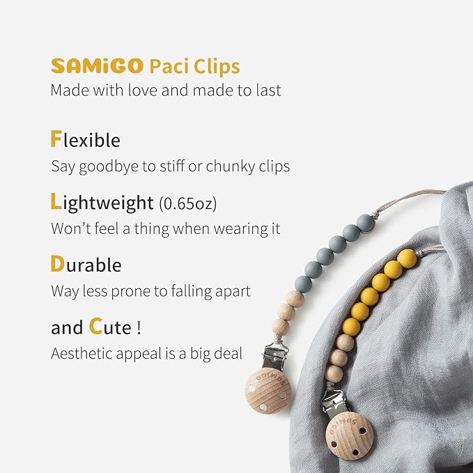 SAMiGO Pacifier Clips Holders Silicone Paci Binky Clips - Image 3