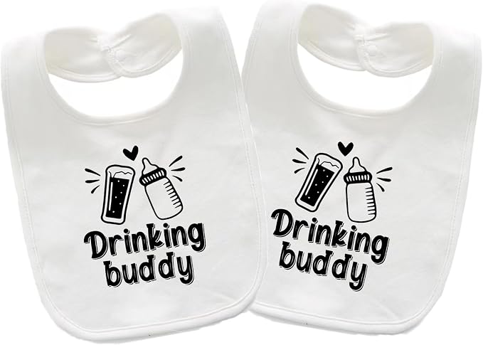 Baby Twins Bibs Drinking Buddy Newborn Baby Bibs Cute Unisex Bibs Set Toddler by QIANWANYI