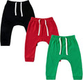 SOBOWO Newborn Baby Boy Girl 3-Pack Joggers Infant Baby Cotton Harem Pants by SOBOWO