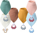 Baby Teething Bibs 6-Pack with Attachable Teether by Unknown