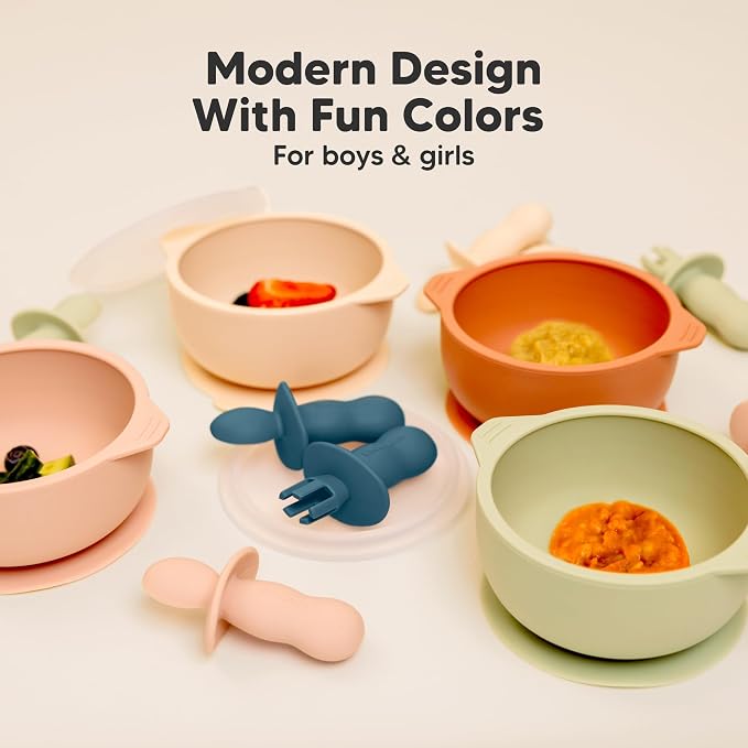 KeaBabies 4-Pack Silicone Baby Spoons and Forks Set - Image 9
