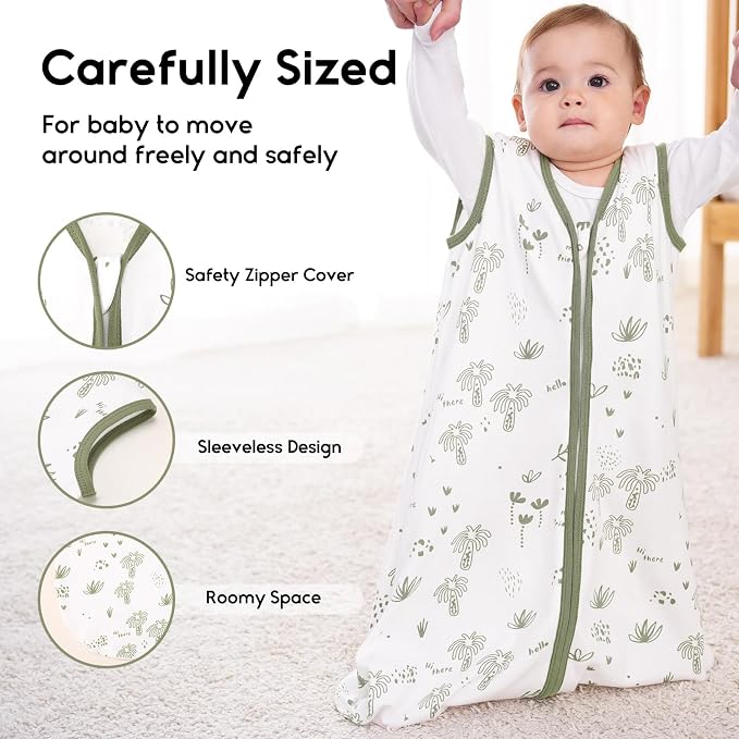 Yoofoss Baby Sleep Sack 0-6 Months 0.5 Tog Wearable Blanket - Image 3