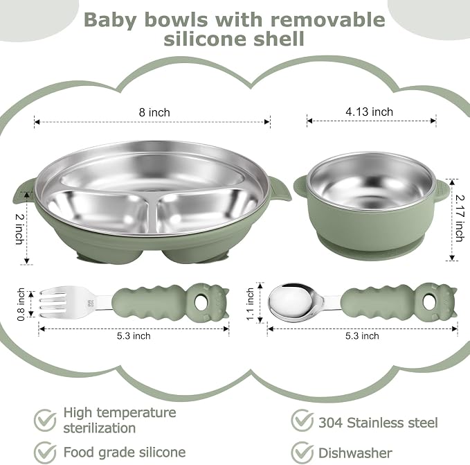 Stainless Steel Baby Plate and Bowl - Image 2