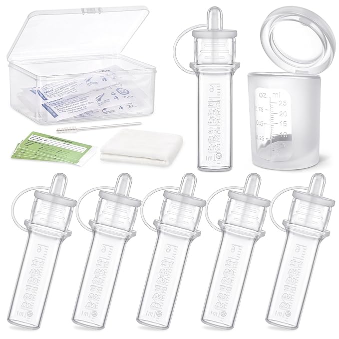 haakaa Colostrum Collectors 6ml/6pcs & Lidded Feeding Cup 25ml/1pc Set- Collect by haakaa