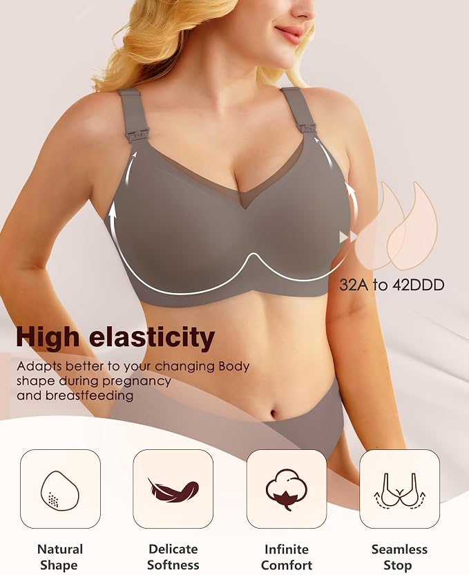 As Fairy Nursing Bras for Breastfeeding Mesh Lace Seamless Maternity Bra - Image 3