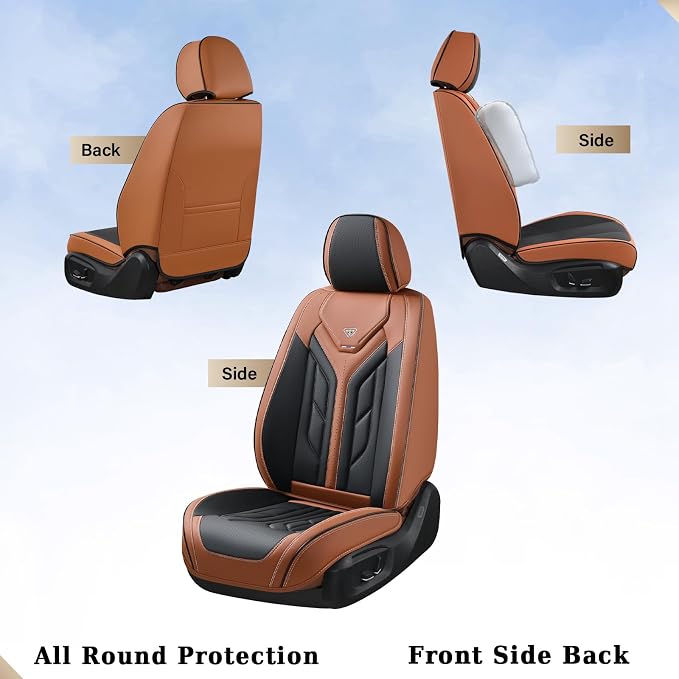 Coverado Front Seat Covers, Car Seat Covers Front Seats, Leather Seat Covers - Image 4