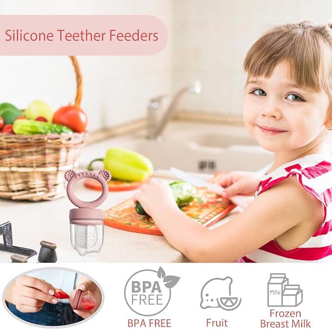 Big Spinach Silicone Freezer Tray Baby Fruit Feeder Food Teething Set Must-Have - Image 4