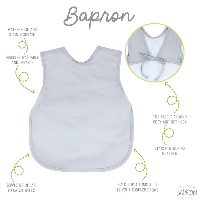 BapronBaby Minimalist Light Grey Bapron - Image 2