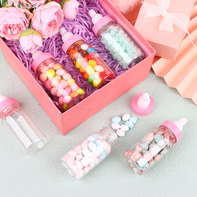 60 Pcs 4.5 Inch Baby Mini Milk Bottle Baby Shower Favor Fillable Feeding Bottle - Image 4