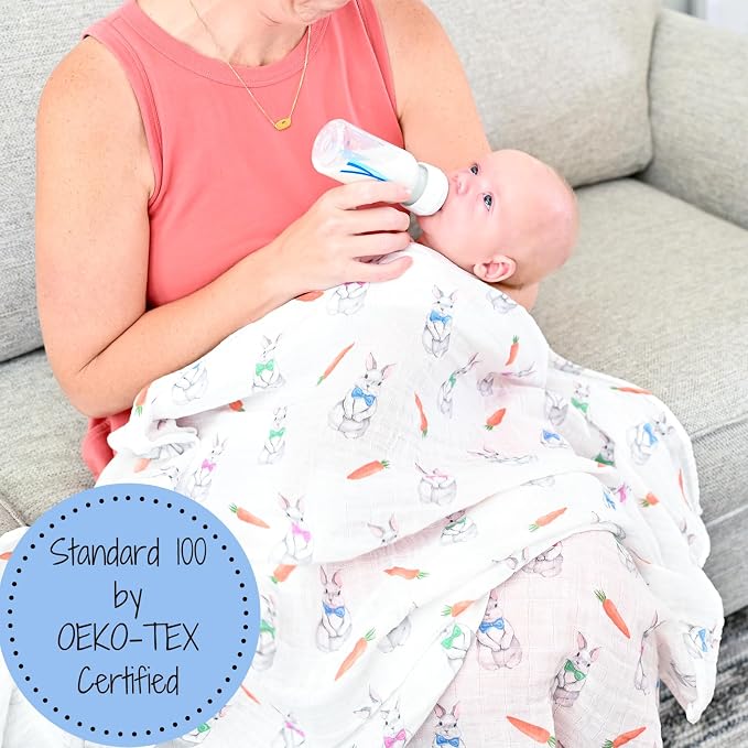 LollyBanks Swaddle Blanket, 100% Cotton Muslin Swaddle Blankets, Neutral - Image 2