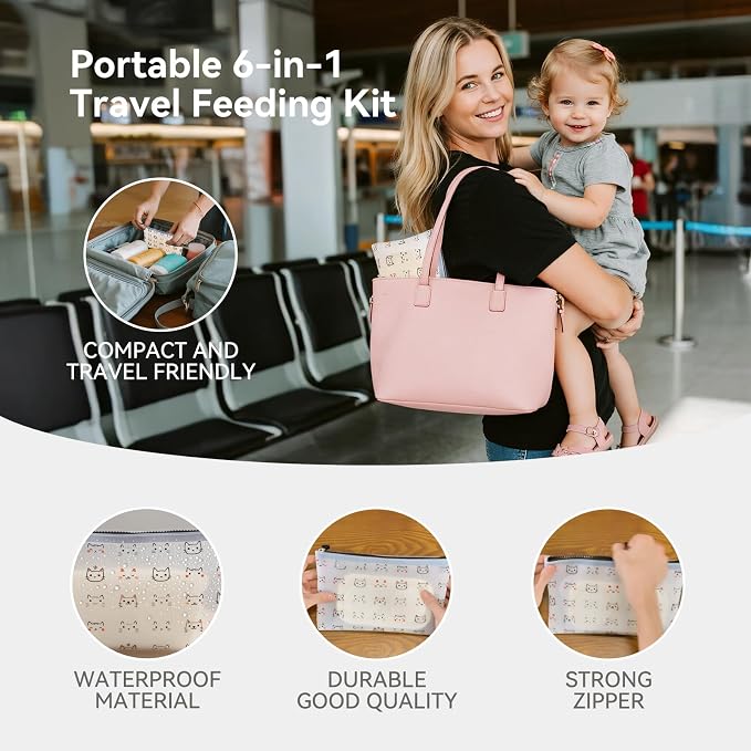 Portable Baby Plates with Suction, Non-Slip Dishwasher Safe Plates & Utensils - Image 5