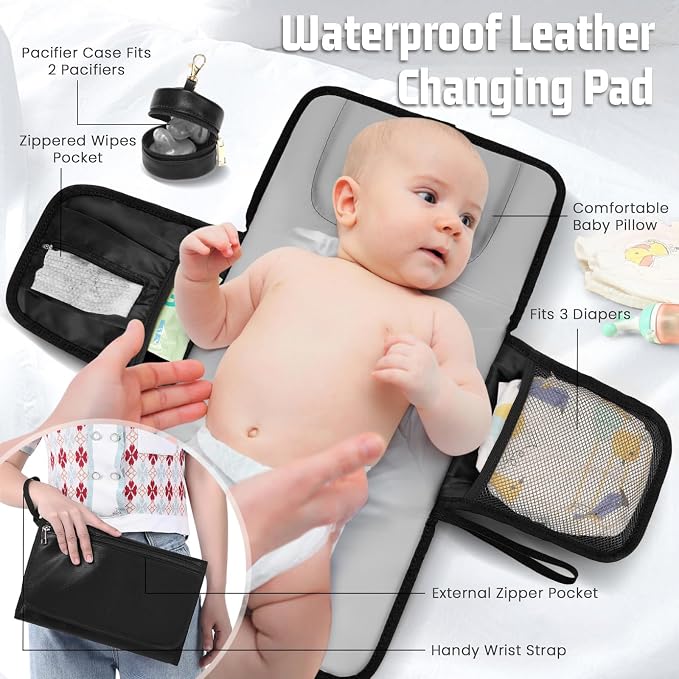 Premium Vegan Leather Diaper Bag Backpack - Image 6