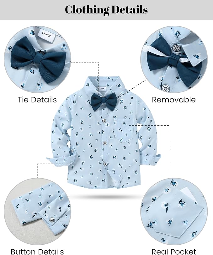 nilikastta Boy Suit Toddler Boy Outfit Boy Dress Shirt - Image 4