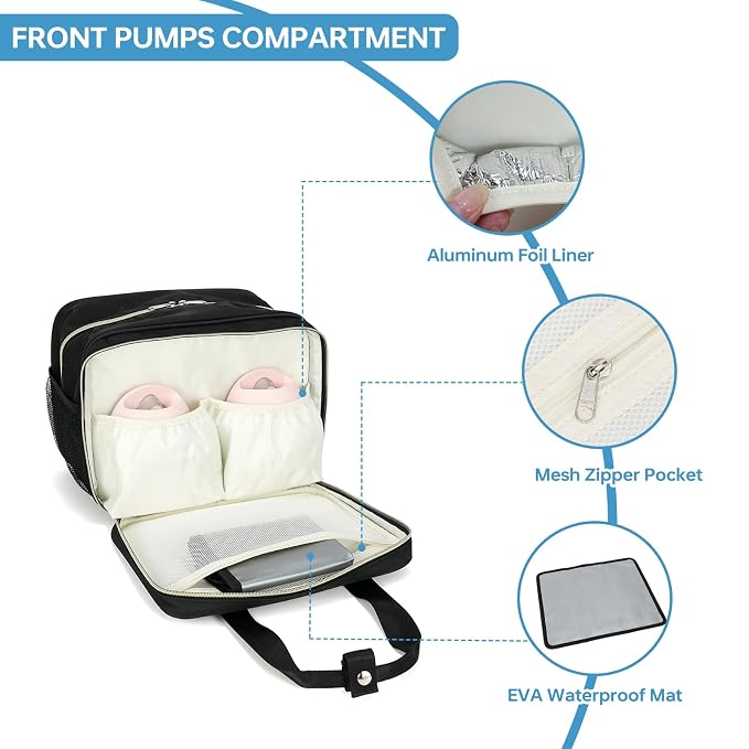Breast Milk Cooler Bag with Ice Pack, Fits 6 Baby Bottles Up to 9 Ounce Breast - Image 2