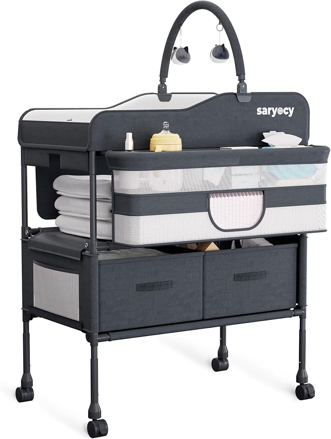 Baby Changing Table with Storage, Versatile Folding Changing Table, Baby by Saryocy
