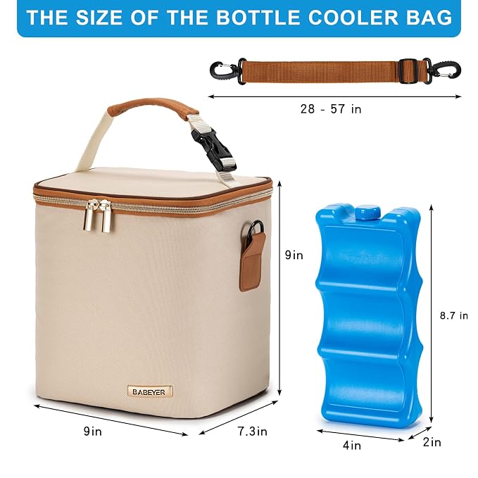 Breastmilk Cooler Bag with Ice Pack Fits 6 Baby Bottles Up to 9 Ounce, Baby - Image 5