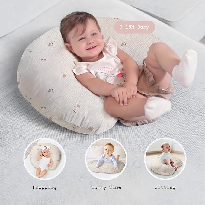 Little Grape Land Nursing Pillow, Soft 100% Cotton Breastfeeding Pillow - Image 3