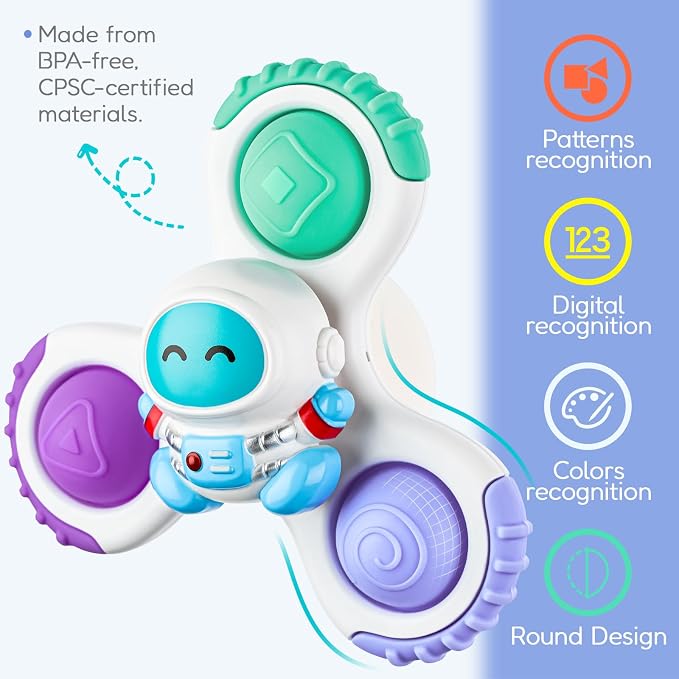 ALASOU 3PCS Pop Suction Cup Spinner Toys - Image 3