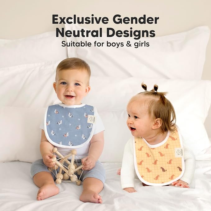 8-Pack Organic Baby Bibs for Boys, Girls - Image 6