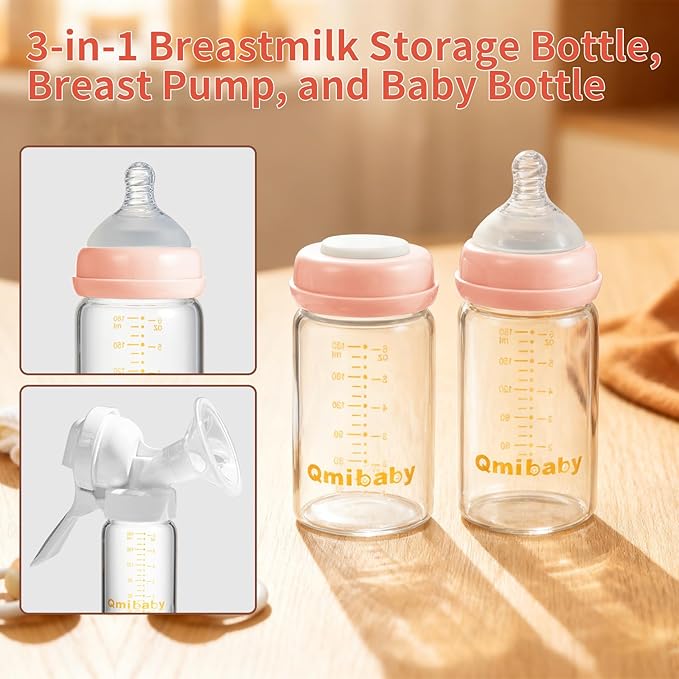 Breast Milk Storage Bottles 180ml 6oz BPA-Free Leak-Proof Natural Baby Bottle - Image 3