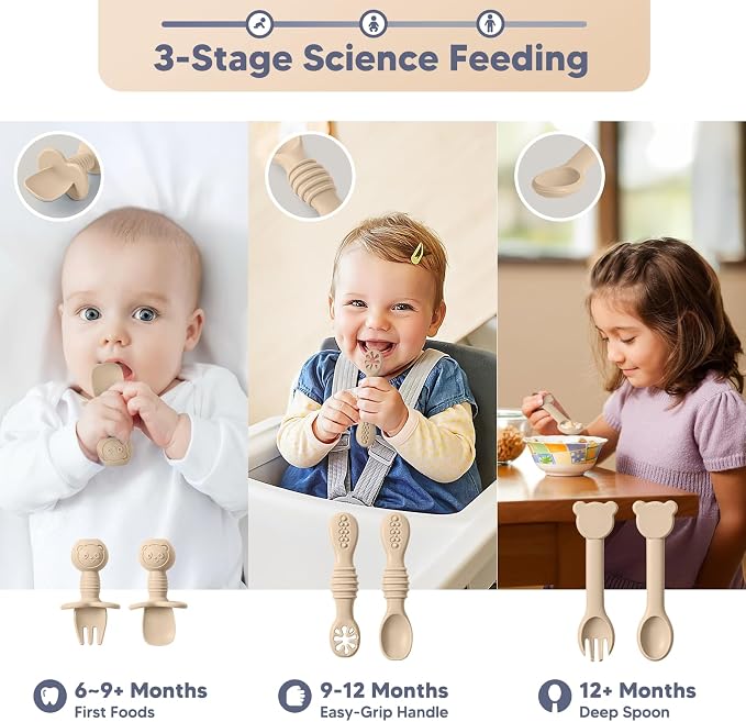 Silicone Baby Feeding Set Plates and Utensils Set - Image 3