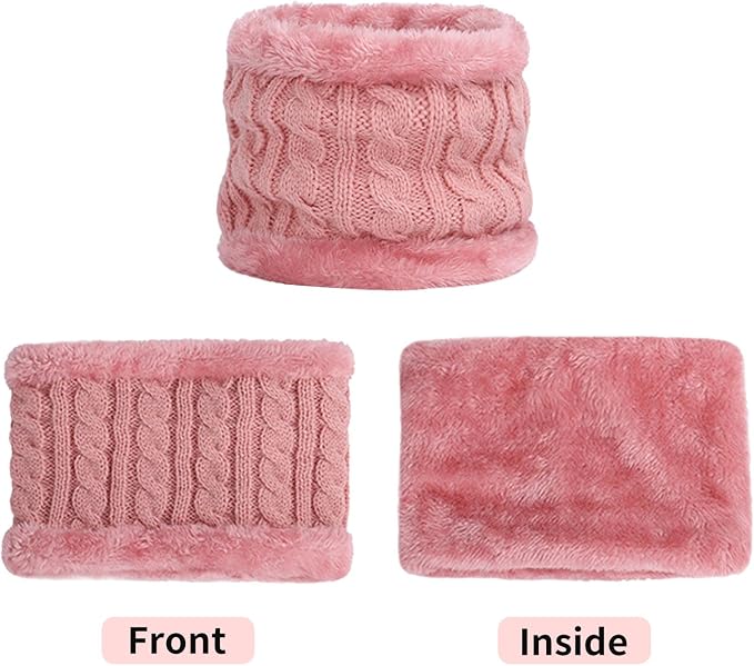 Duoyeree Baby Winter Hat Scarf Glove Beanie Set Girls Boys Pom Pom Knitted - Image 4