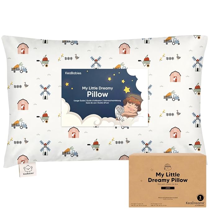 KeaBabies Toddler Pillow with Pillowcase, Jumbo 14X20 by KeaBabies