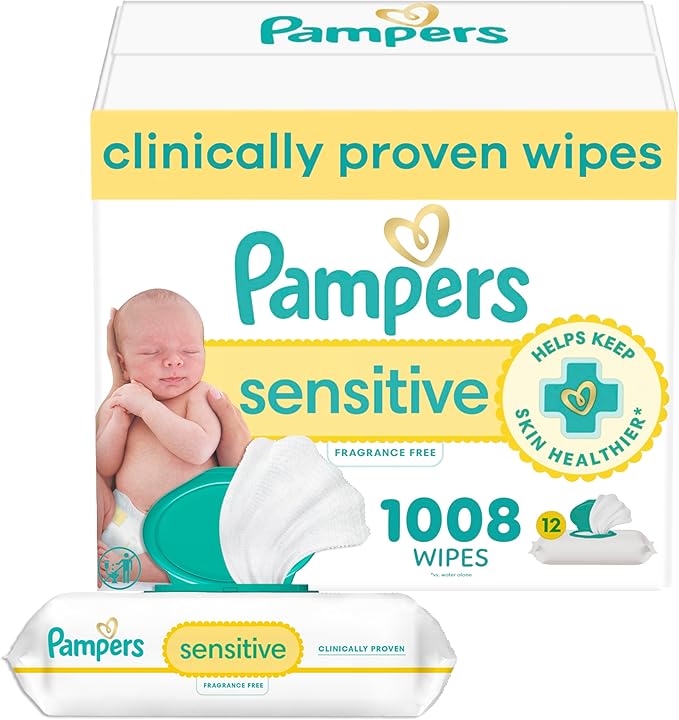 Pampers Baby Wipes, Water Based Wipe, Clinically Proven, Hypoallergenic by Pampers