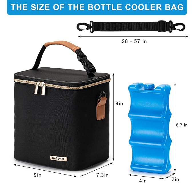Breastmilk Cooler Bag with Ice Pack Fits 6 Baby Bottles Up to 9 Ounce, Baby - Image 5