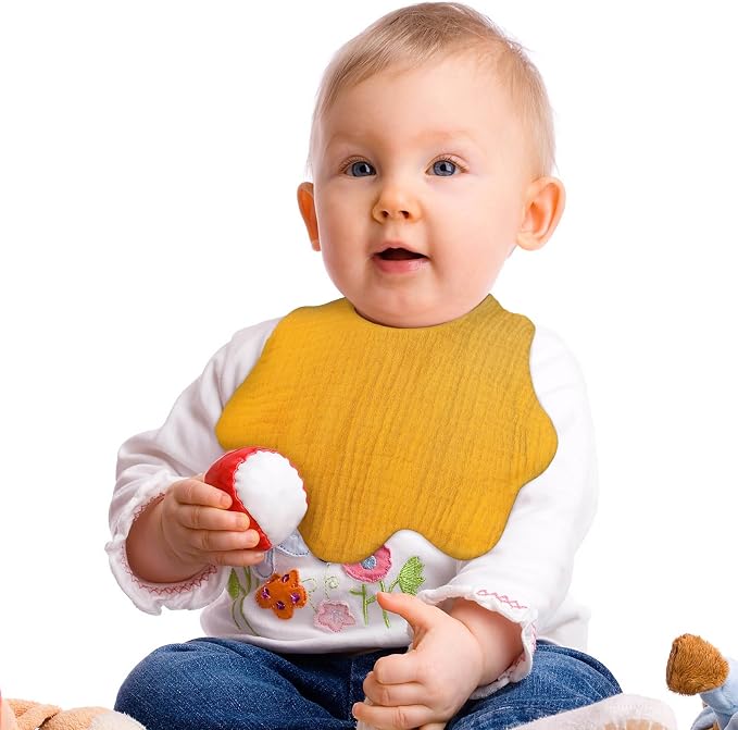 Muslin Baby Bibs for Drooling and Teething Newborn Drool Bibs for Baby Girl Boy - Image 5