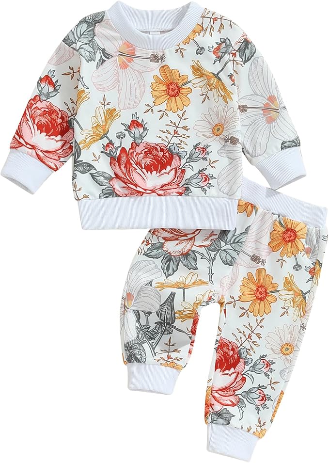 Fernvia Toddler Baby Girl Clothes 3 6 9 12 18 24 Months Fall Outfits Solid Long by Fernvia