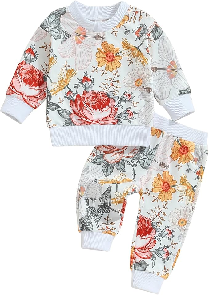 Fernvia Toddler Baby Girl Clothes 3 6 9 12 18 24 Months Fall Outfits Solid Long by Fernvia