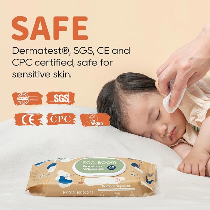 ECO BOOM Bamboo Viscose Wipes | Non-Toxic, Organic & Biodegradable Baby Wipes | - Image 3