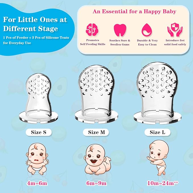 Baby Solids/Frozen Fruit Feeder Pacifier, Infant Teether Toy 4M+, BPA-Free - Image 3