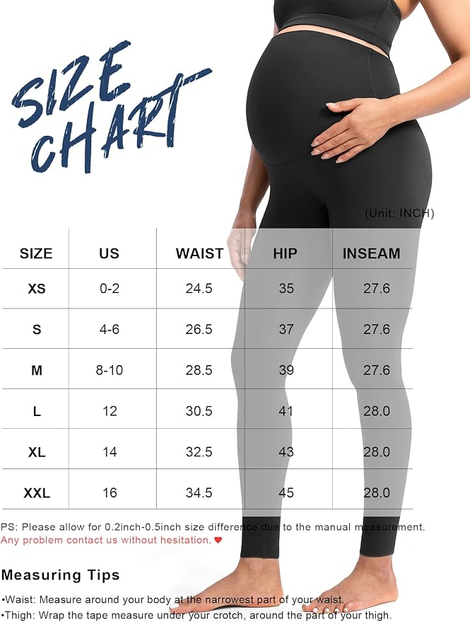 POSHDIVAH Women's Creamluxe Maternity Leggings 25"/28" Over The Belly Pregnancy - Image 2