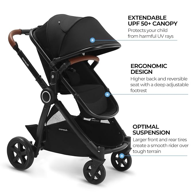 Mompush Ultimate2 Baby Stroller, Premium Convertible Full-Size Stroller - Image 2