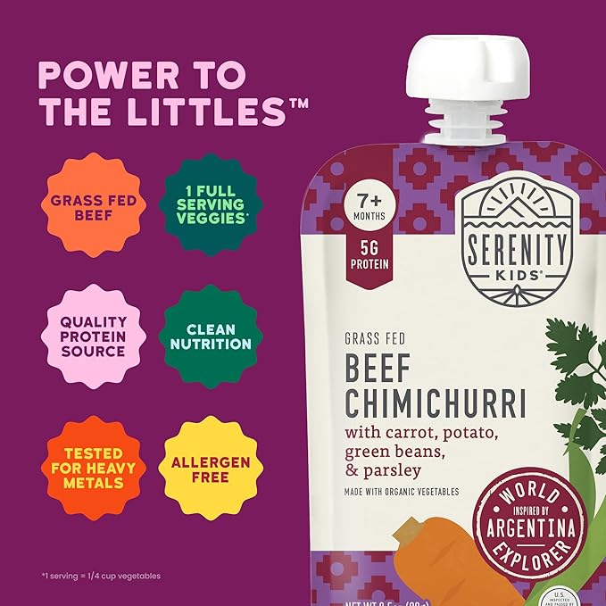 Serenity Kids 7+ Months Beef Chimichurri Baby Food Pouches - Image 4