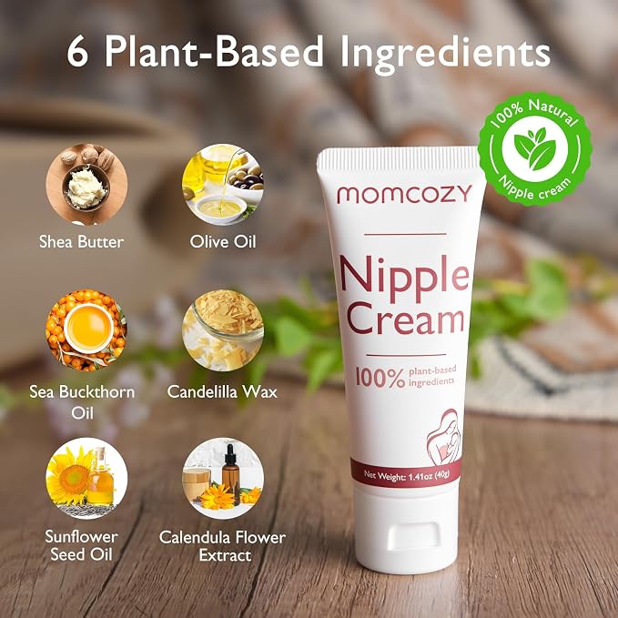 Momcozy Nipple Cream Safe for Breastfeeding, Plant-Based Ingredients, - Image 2