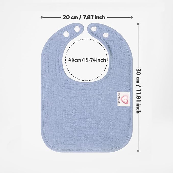 100% Cotton Muslin Baby Bibs 10-Pack Baby Drool Bibs - Image 7