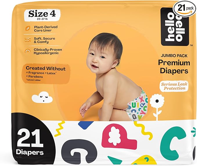 Hello Bello Premium Baby Diapers Size 4, Extra-Absorbent, Hypoallergenic Baby by HelloBello