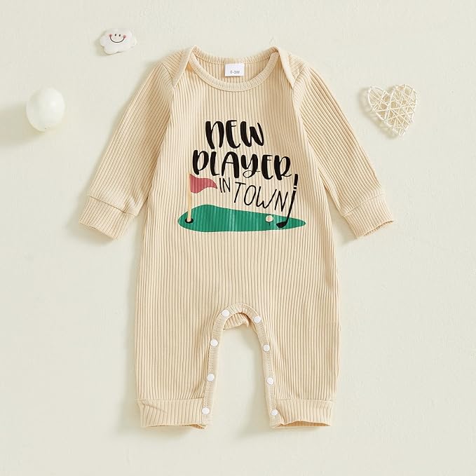 Fernvia Newborn Baby Boy Clothes Letters Print Bodysuit 3 6 9 12 18 Months Long - Image 3