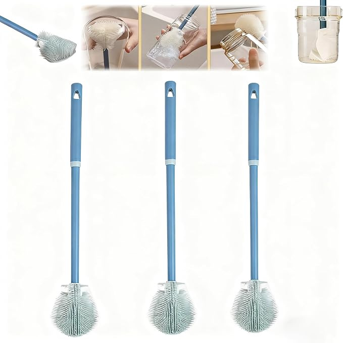 3Pcs 360° Flexible Silicone Bottle Brush by Unknown